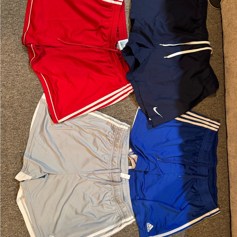 Adidas and Nike Women’s Athletic Shorts Set - Red, Blue, Gray, Blue